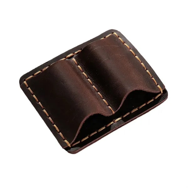 Leather Dual Loop Removable Metal Clip Premium Pen Holder