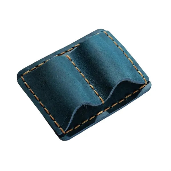 Leather Dual Loop Removable Metal Clip Premium Pen Holder