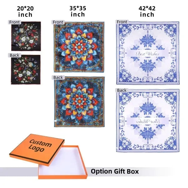 100% Mulberry Silk Square Bandanna