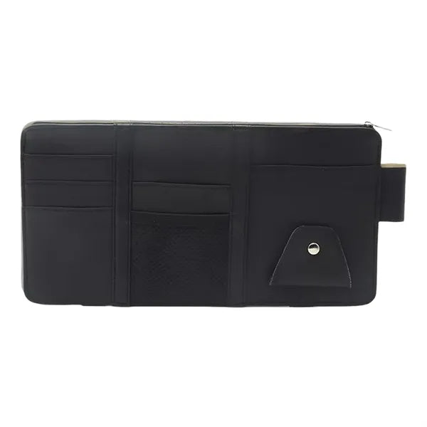 Car Visor Organizer with Card Slots and Sunglass Clip