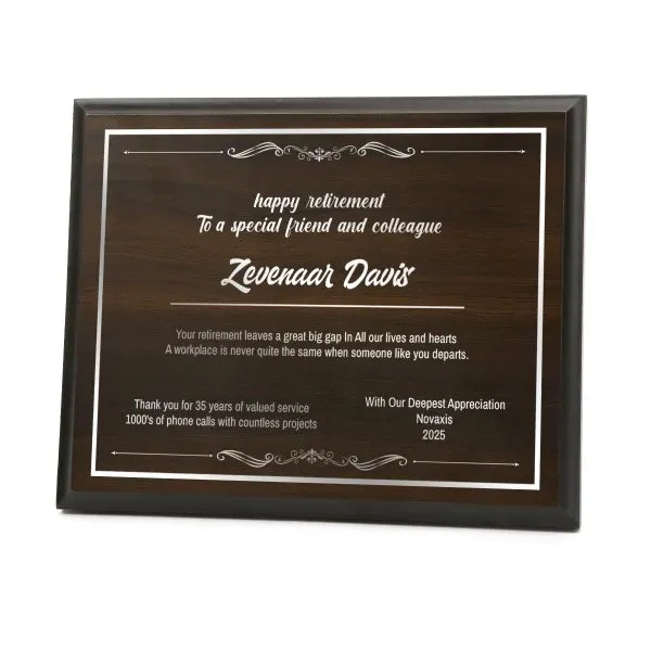 Vertical & Horizontal Wooden Plaque Award