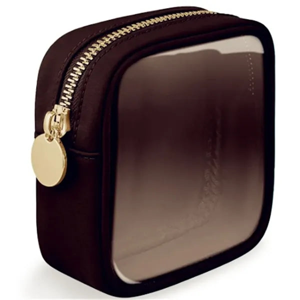 Small Clear Makeup Pouch with Gold Zipper