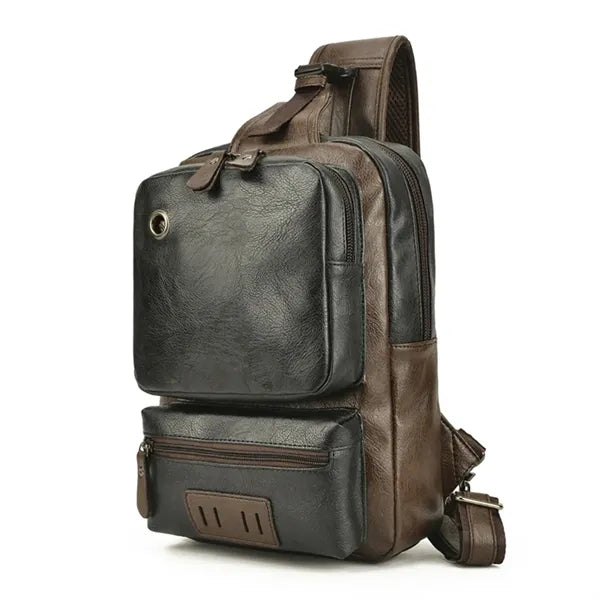 Large - Capacity PU Sling Bag for Men
