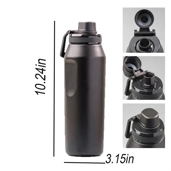 25oz Capacity Rotating-Lid Double-Wall Stainless Steel Cup