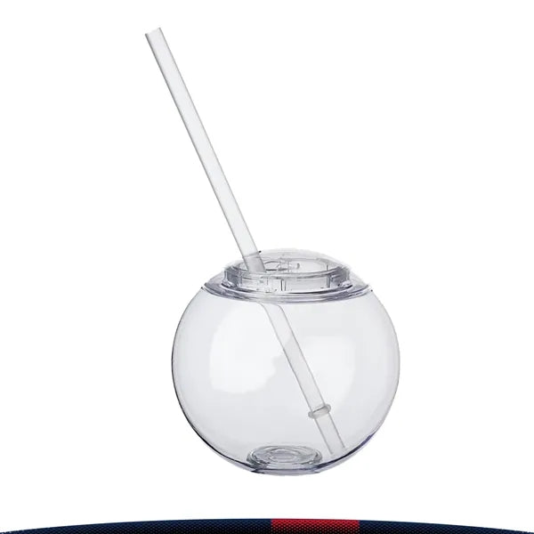 15 oz. Plastic Cocktail Ball with Straw