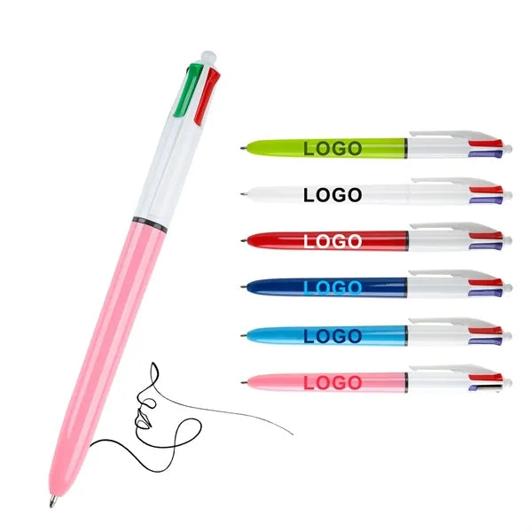 Multicolor Smooth Click Ballpoint Pen Free Shipping