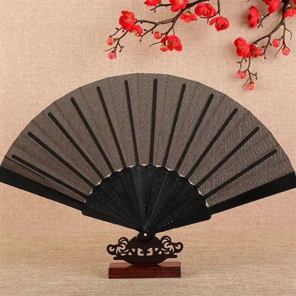 Folding Fabric Fan w/ Plastic Handle