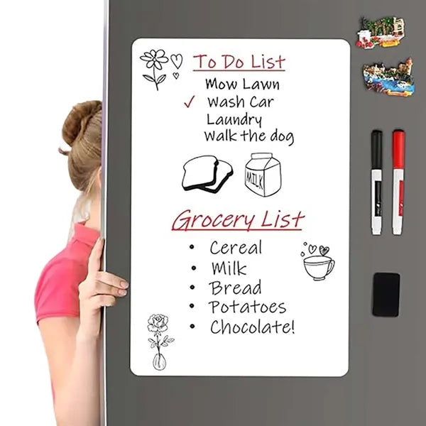 Magnetic refrigerator sticker message board