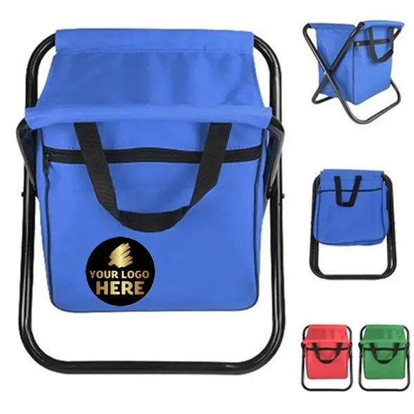 Folding Camping Stool With Cooler Bag