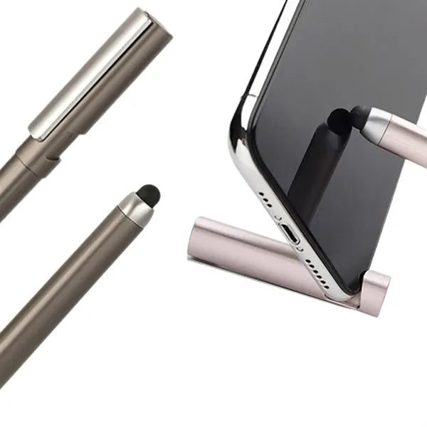 Multi-Functional Stylus Tip Cap Stand Metal Pen