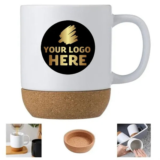 13.5Oz/400Ml Ceramic Coffee Mug With Cork Bottom