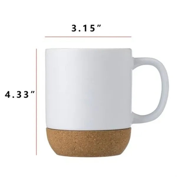 13.5Oz/400Ml Ceramic Coffee Mug With Cork Bottom