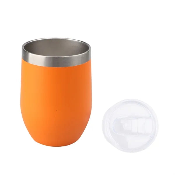12 Oz Stainless Insulated Wine Tumbler W/ Lid for Hot & Cold