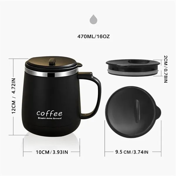 Coffee Mugs With Sliding Lid And Handle