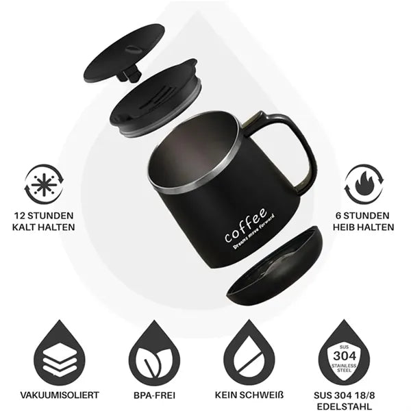 Coffee Mugs With Sliding Lid And Handle