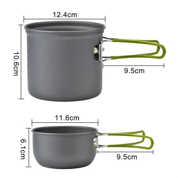 Camping Cookware Set With 2 Nesting Pots