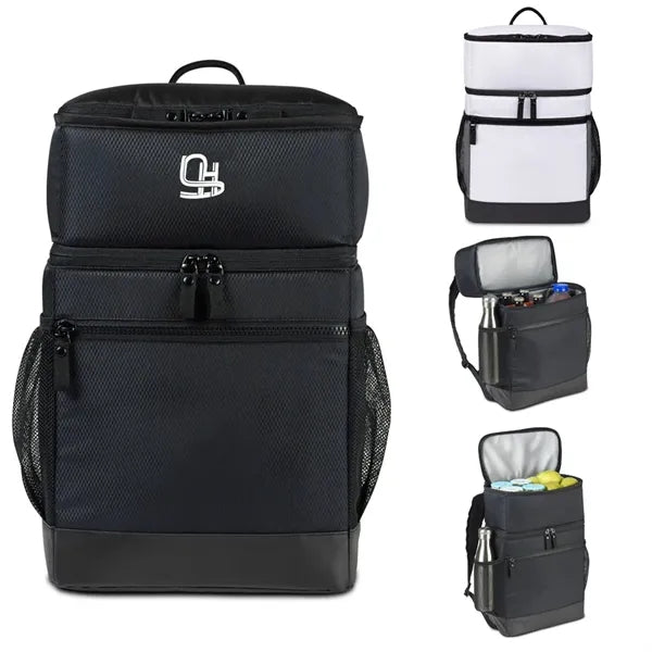 28 Can Polyester Cooler Backpack With Top compartment