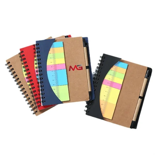 Notepad With Pen In Holder And Sticky Notes