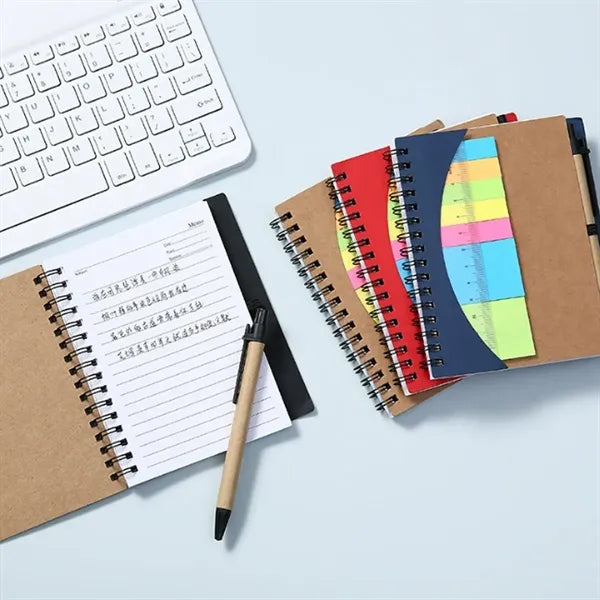 Notepad With Pen In Holder And Sticky Notes