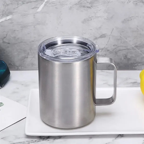 12Oz Insulated Stainless Steel Tumbler With Clear Lid