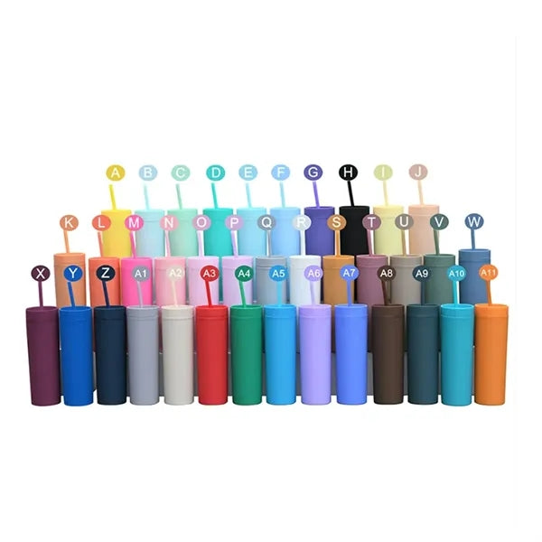 16Oz Double Wall Tumblers With Lids And Straws
