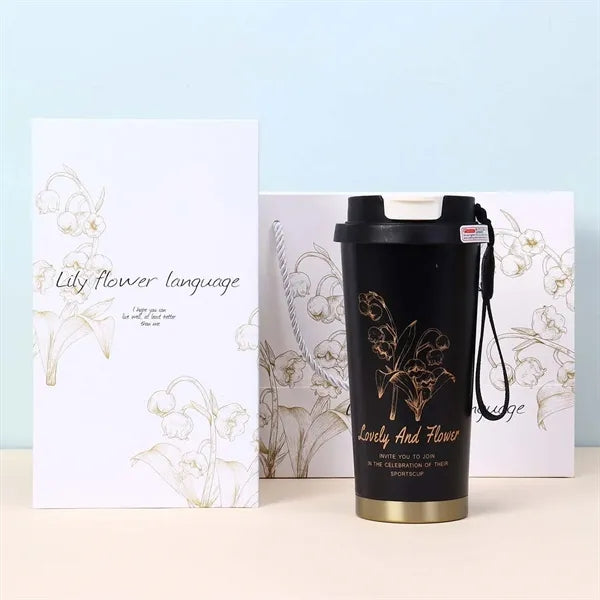 Double walled travel coffee cup