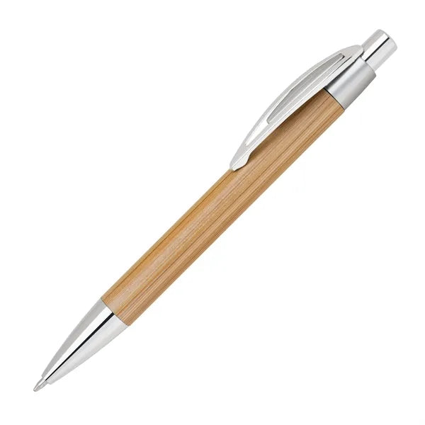Bamboo-I Retractable Eco-Friendly Pens with Chrome Trims