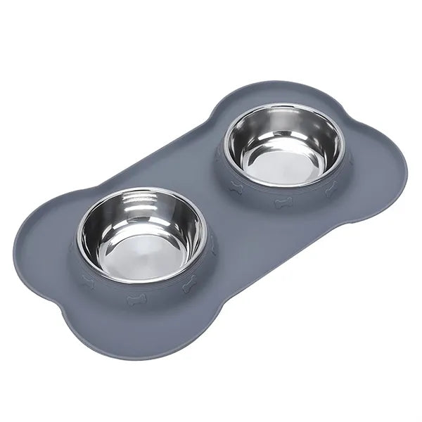 Dog Bowls with Silicone Feeding Mat
