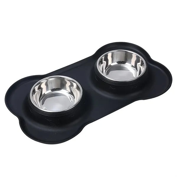 Dog Bowls with Silicone Feeding Mat