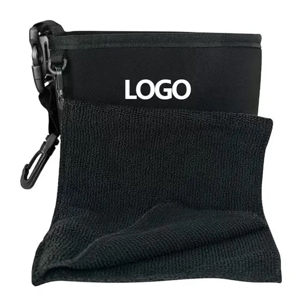 Golf Microfiber Cleaning Towel with Clip & Pouch