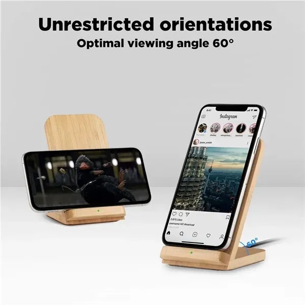 Bamboo Wireless Phone Stand