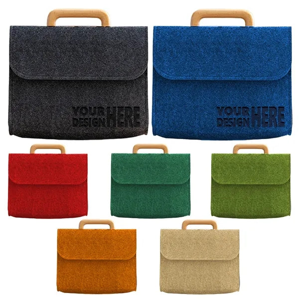 Felt Tote Bag With Wooden Handles Free Shipping