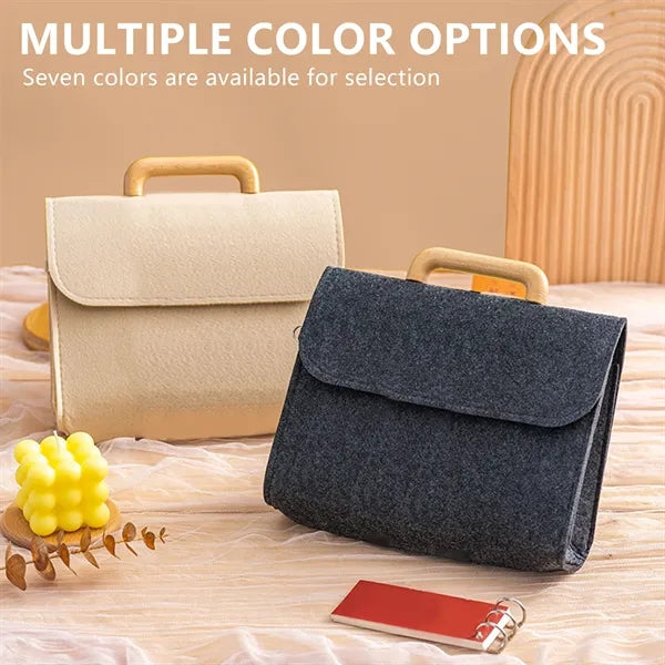 Felt Tote Bag With Wooden Handles Free Shipping