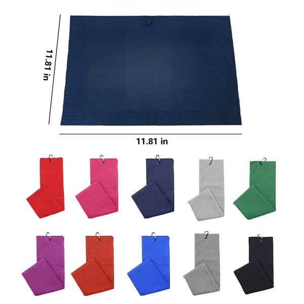 Tri Fold Waffle Golf Towel