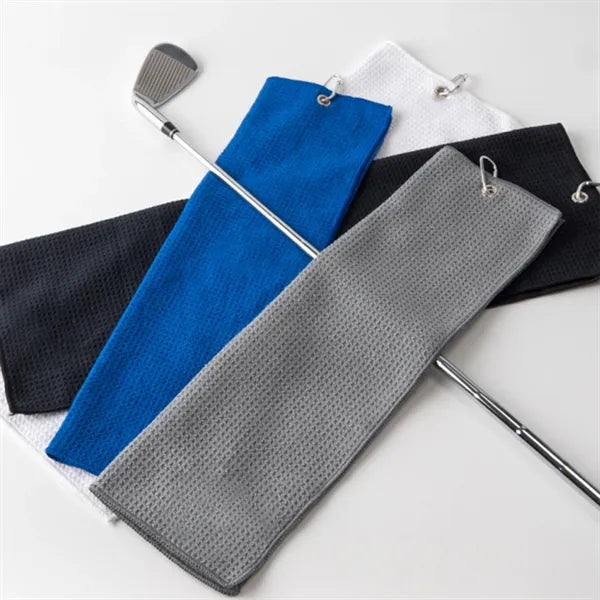 Tri Fold Waffle Golf Towel