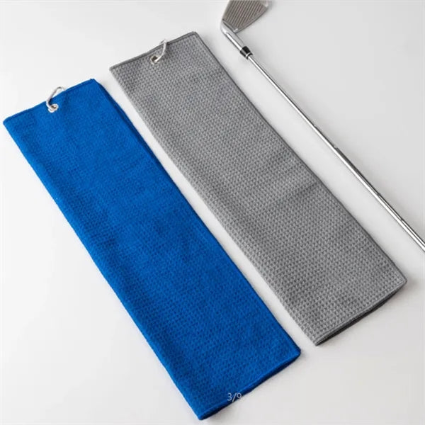 Tri Fold Waffle Golf Towel