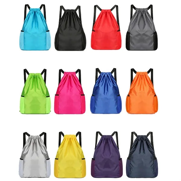 Large Water-Resistant Basketball Drawstring Backpack