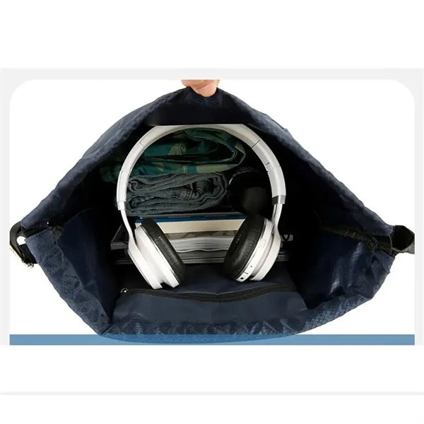Large Water-Resistant Basketball Drawstring Backpack