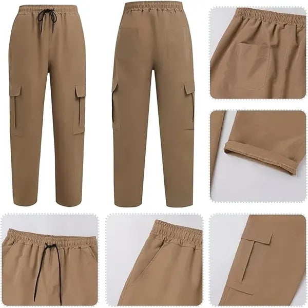 Drawstring Waist Workwear Trousers Men's Cargo Pants
