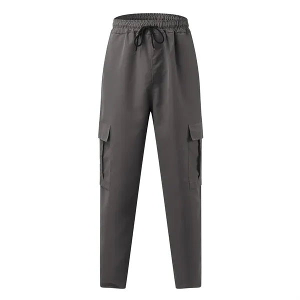 Drawstring Waist Workwear Trousers Men's Cargo Pants
