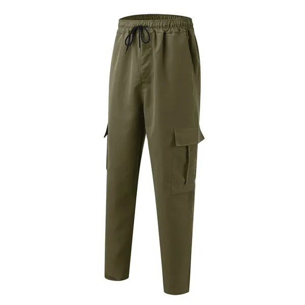 Drawstring Waist Workwear Trousers Men's Cargo Pants