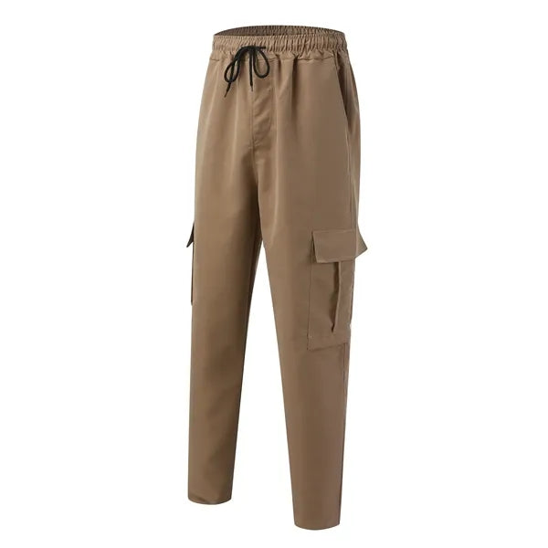 Drawstring Waist Workwear Trousers Men's Cargo Pants