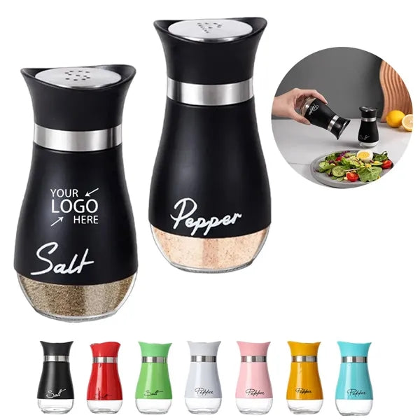 Stainless Steel Salt & Pepper Shakers Set with Glass Bottle