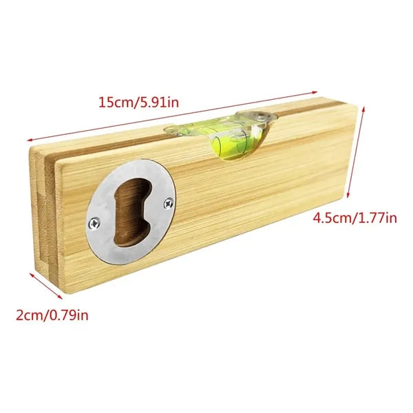Bamboo Spirit Level Bottle Opener