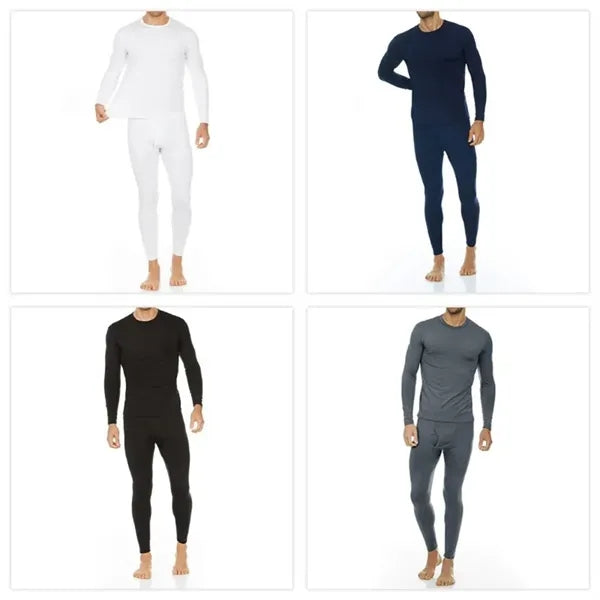 Long Johns Thermal For Men Fleece Lined Base Layer Set