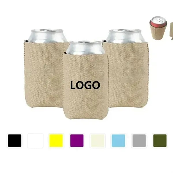 Burlap with Neoprene Can Cooler
