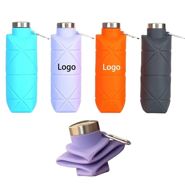 24oz Stainless Lid Collapsible Silicone Bottle