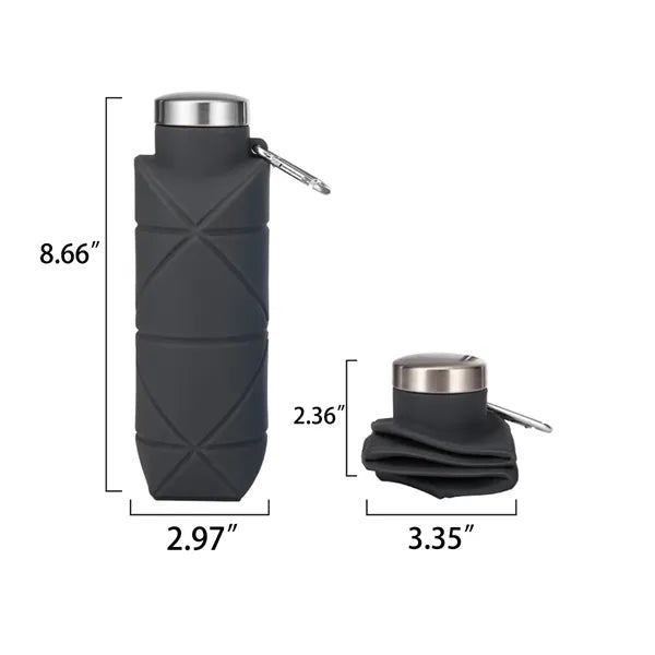 24oz Stainless Lid Collapsible Silicone Bottle