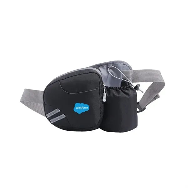 50pc MOQ Zippered sports fanny Pack with Water Bottle Slot