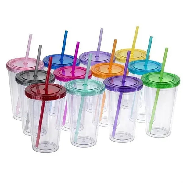 16 oz Tumbler with Straw and Lid
